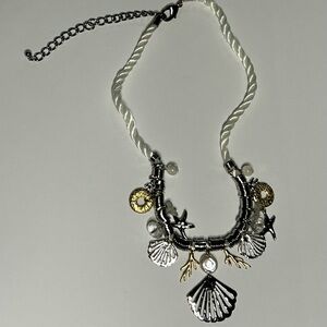 Chico's Silver and Gold Charm Necklace